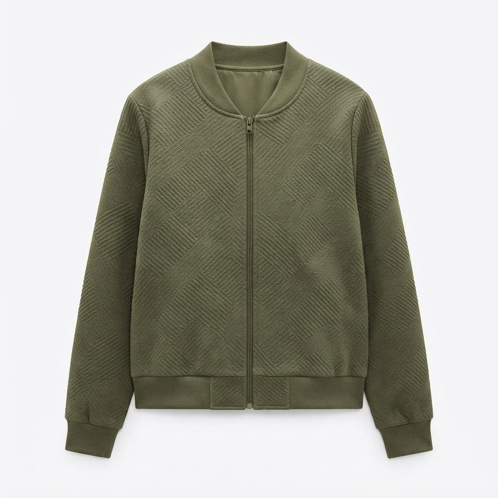 Charlotte Pembroke | Textured Pink Bomber Jacket