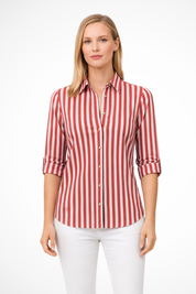 Charlotte Bellamy | Blue & White Striped Button Shirt for Women