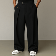 George Hill | Wide-Leg Pleated Trousers in Camel