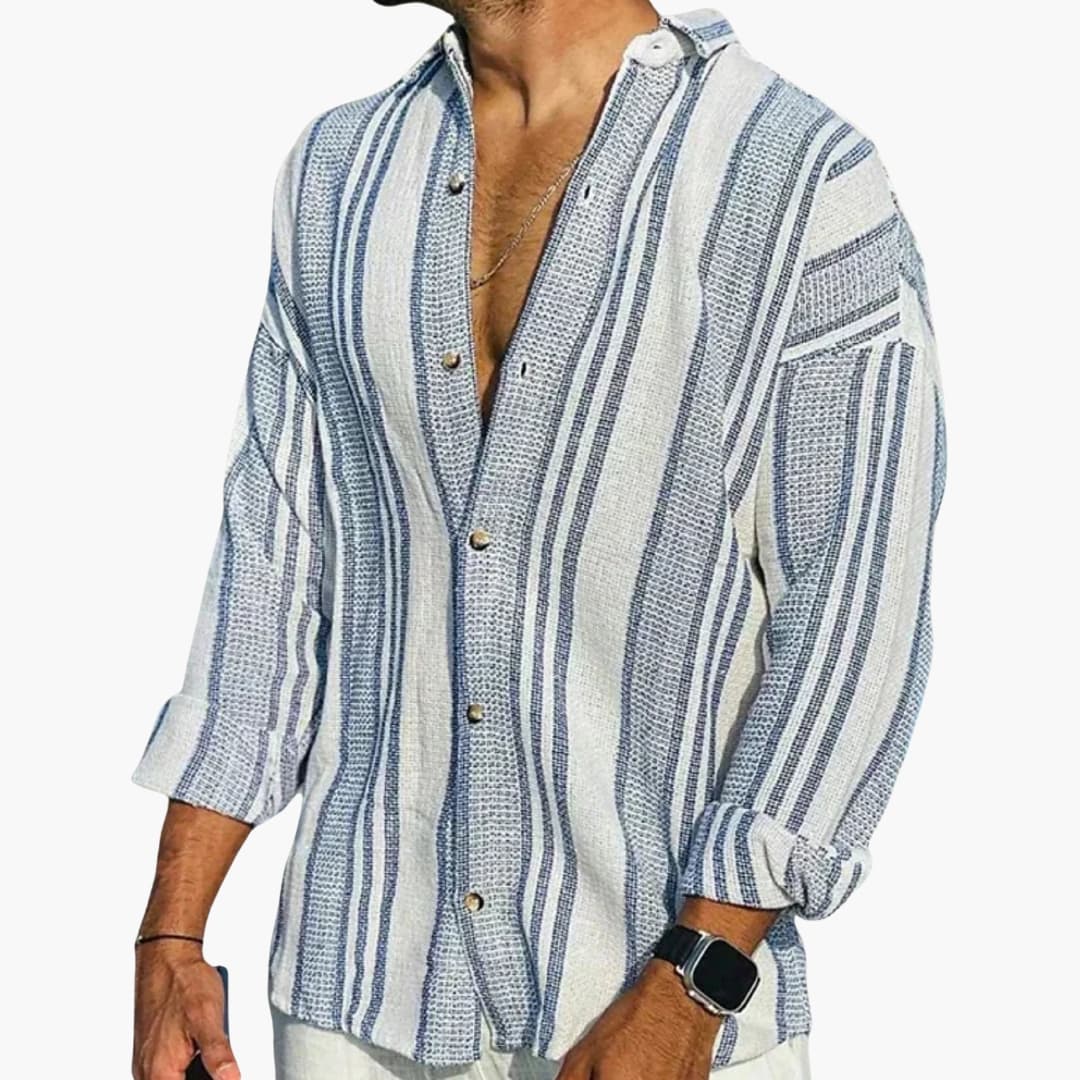 Lorenzo Vitale | Striped Linen Shirt For Men