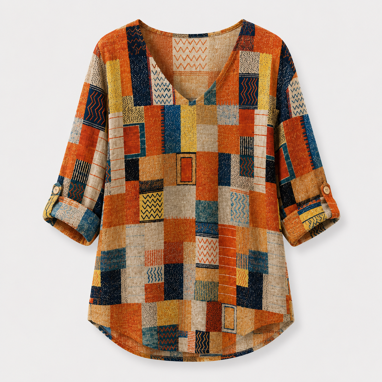 Clara Beaumont | Vintage Patchwork Print Blouse
