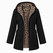 Constance Fairbank | Leopard-Lined Hooded Coat With Drawstring Waist