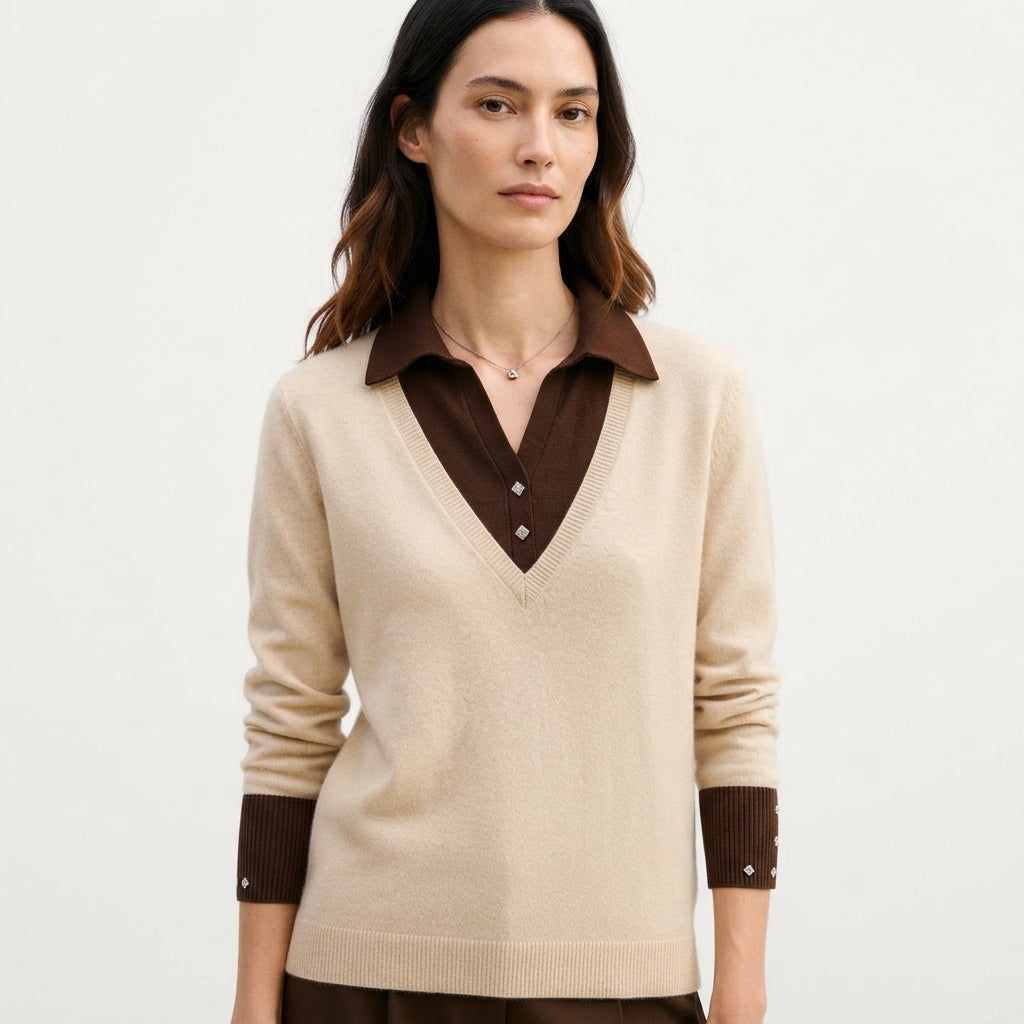 DaisyMarchbankCollaredV-NeckSweaterWithButtonCuffs-model.jpg