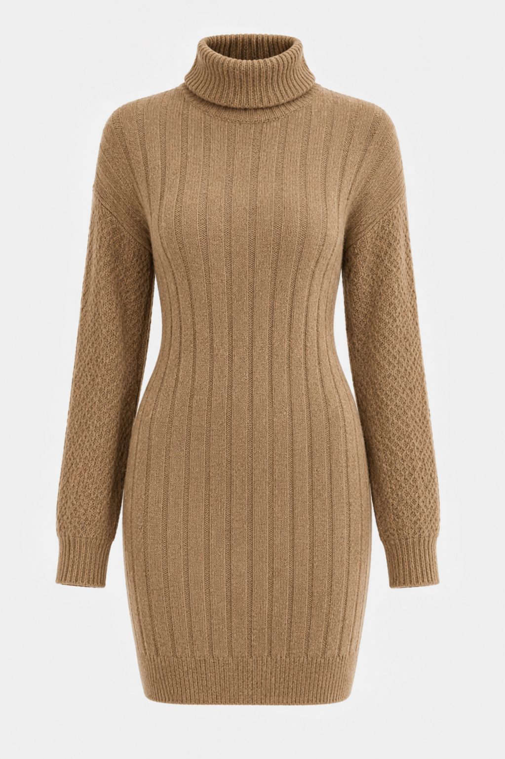 Daisy Walker | Ribbed Knit Turtleneck Sweater Dress