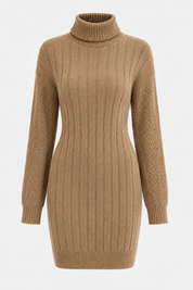 Daisy Walker | Ribbed Knit Turtleneck Sweater Dress