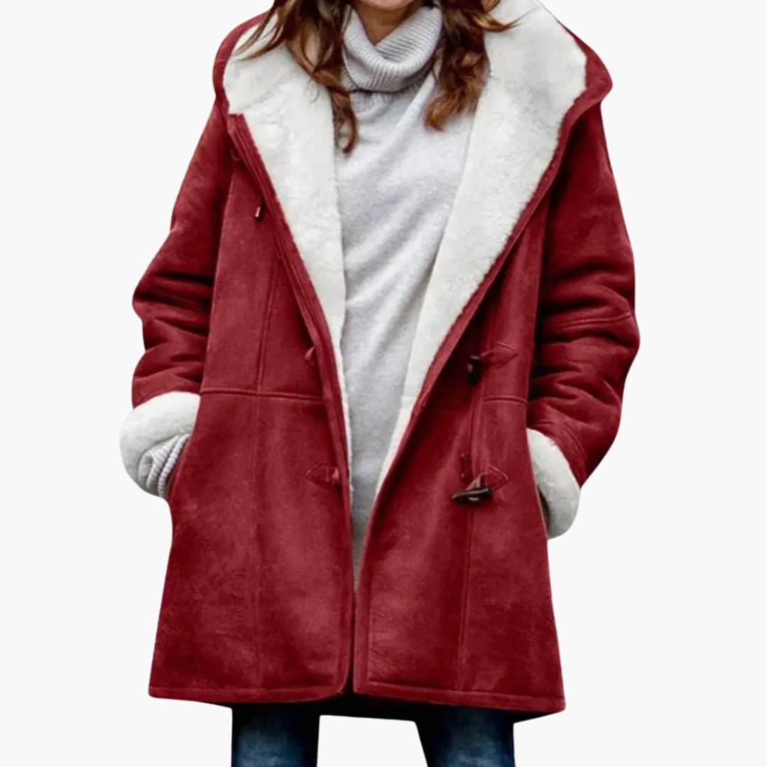 Cecily Barrington | Manteau à capuche avec doublure sherpa et brandebourgs