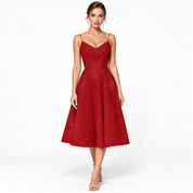 Daphne Kensington | Robe de cocktail rouge dos ouvert