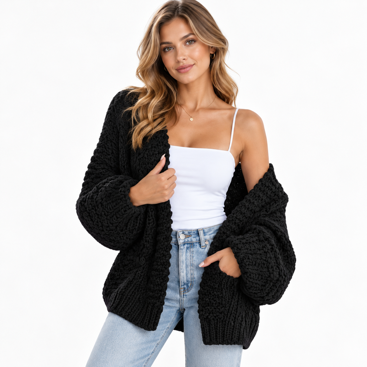 Daphne Kirkwood | Chunky Knit Oversized Cardigan