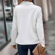 Arabella Roberts | Ribbed Half-Zip Pullover in Pink