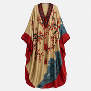 Edith Galbraith | Cherry Blossom Print Batwing Sleeve Maxi Dress