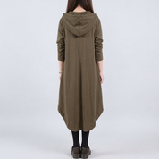 Alice Hartfield | Olive Hooded Maxi Dress With Curved Hem