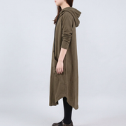 Alice Hartfield | Olive Hooded Maxi Dress With Curved Hem
