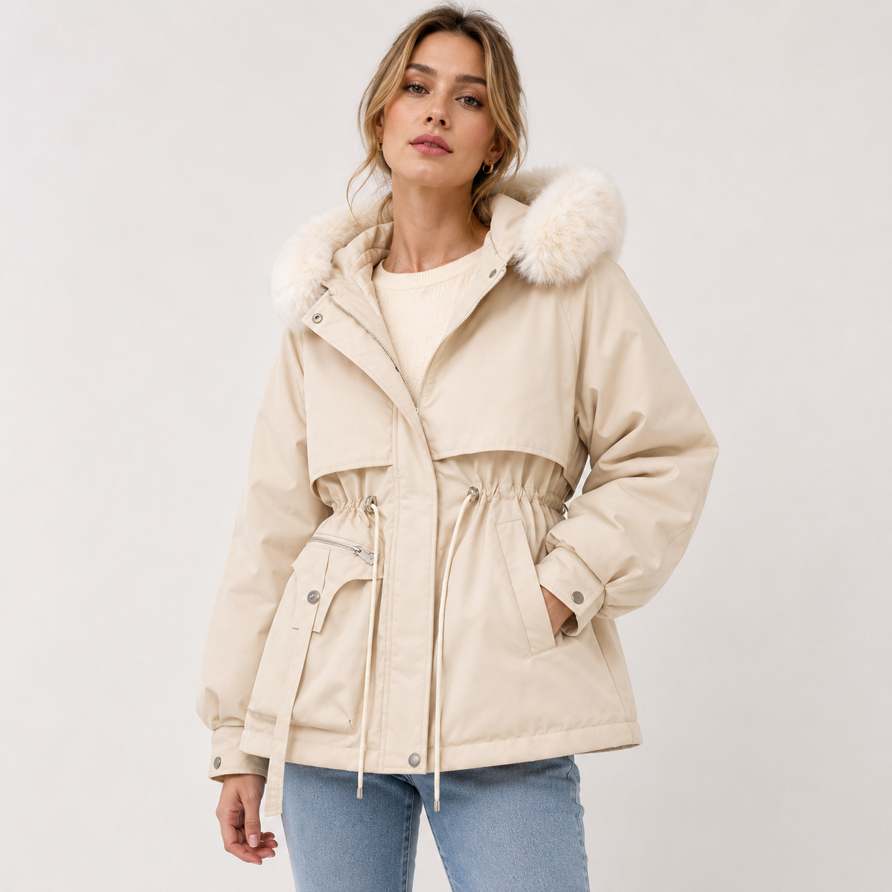 Eleanor Scott | Faux Fur Hood Padded Parka Coat