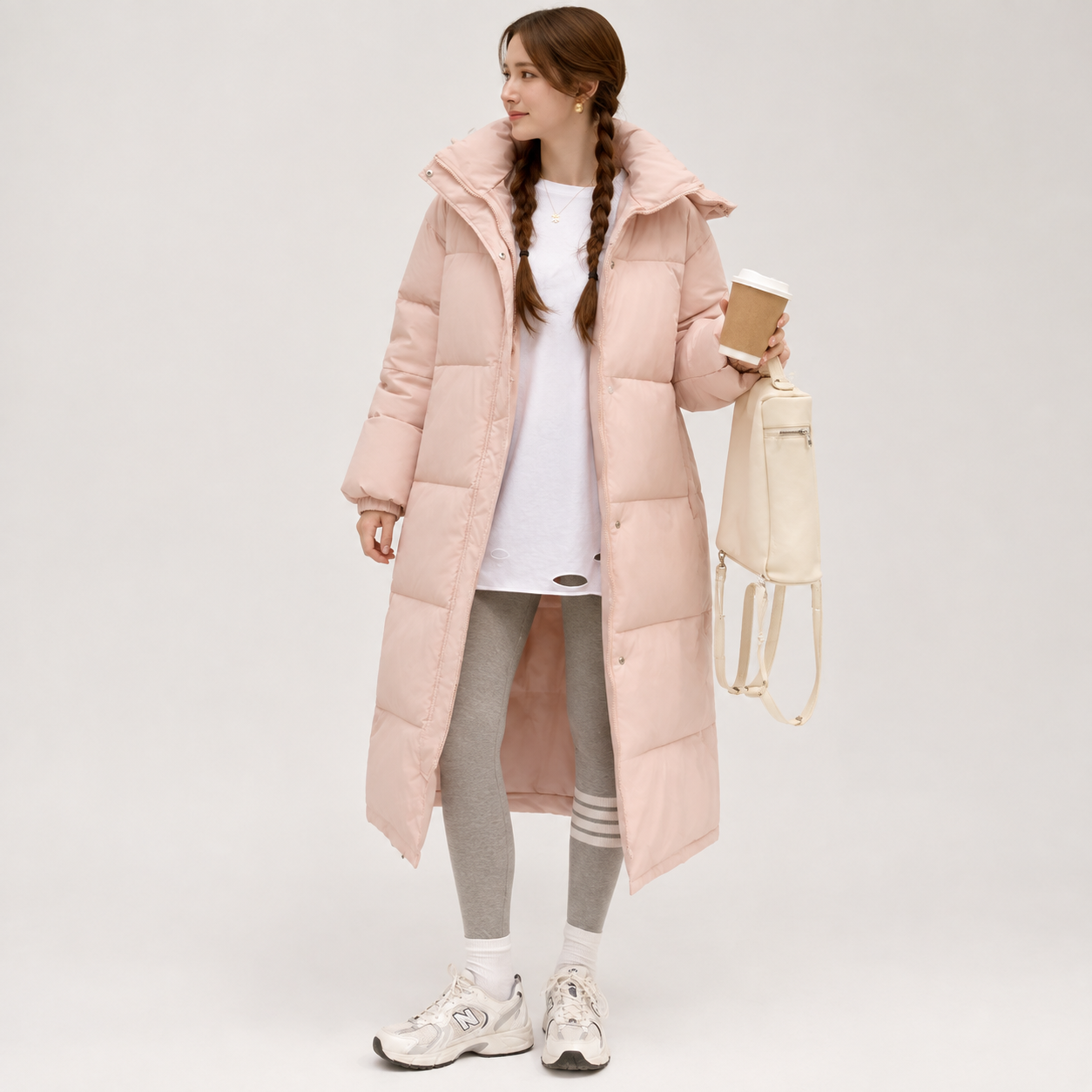 Eleanor Smith | Pink Longline Puffer Coat
