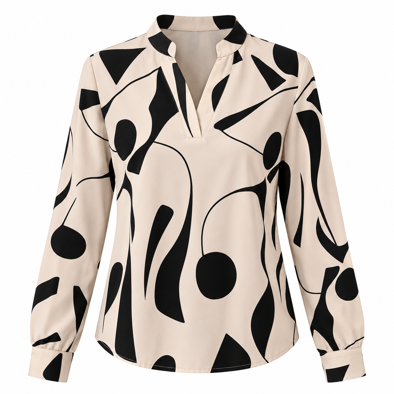 Eleanor Stanmore | Abstract Print Blouse With Split Neckline