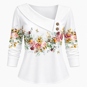 Eleanor Whitlock | Floral Print Blouse With Asymmetric Neckline