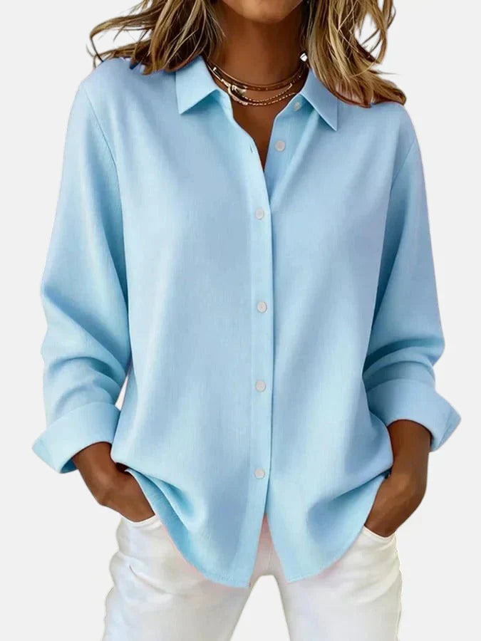 Harriet Woods | Hot Pink Button-Front Long Sleeve Shirt