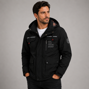 Freddie Clarke | Veste à capuche imperméable pour homme, noire