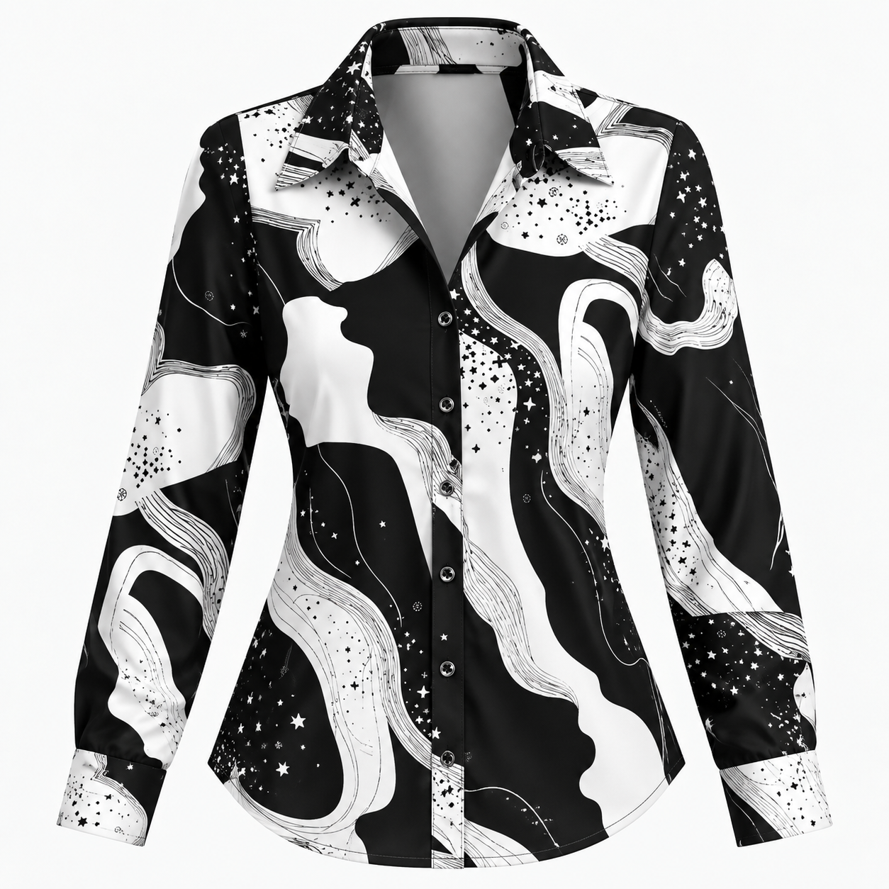 Felicity Barlow | Abstract Print Blouse With Statement Collar
