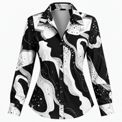Felicity Barlow | Abstract Print Blouse With Statement Collar