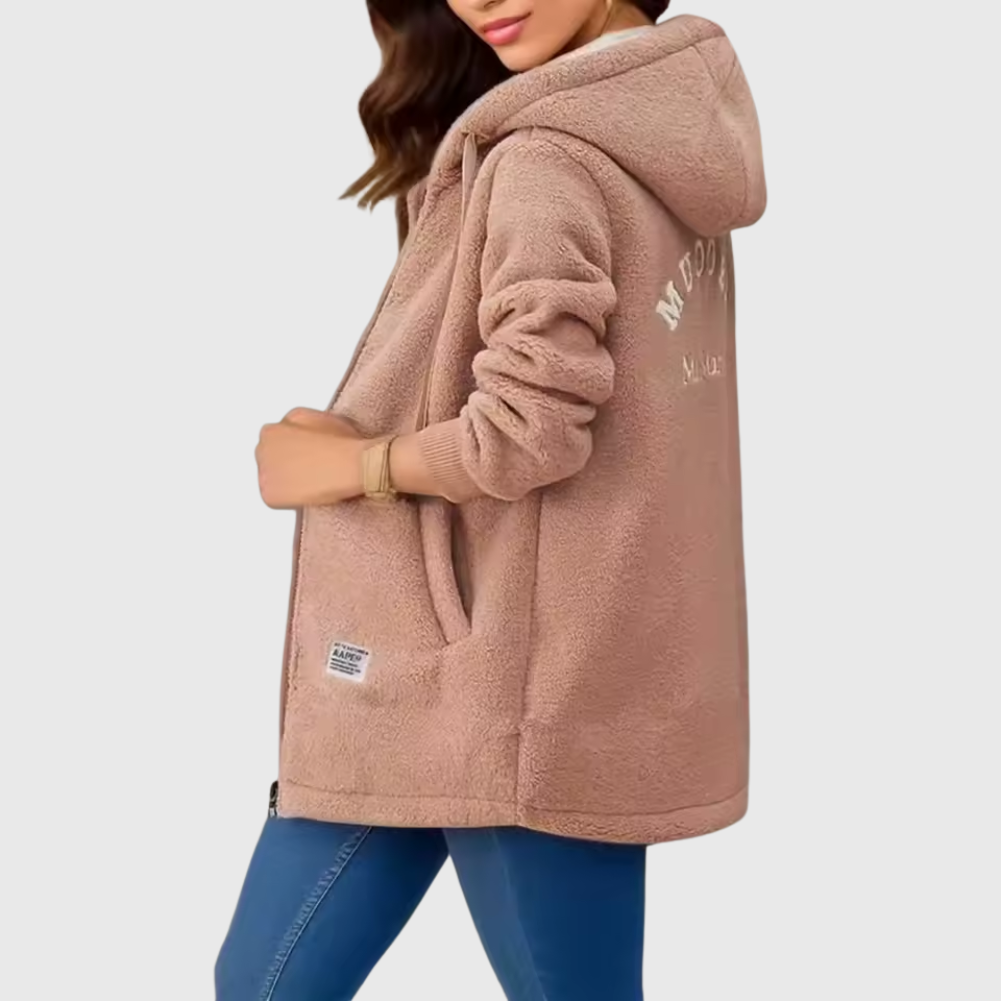Lydia Clarke | Fleece Hooded Jacket With Drawstring Hood