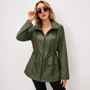 Florence Davies | Hooded Windproof Anorak Jacket with Drawstring Waist