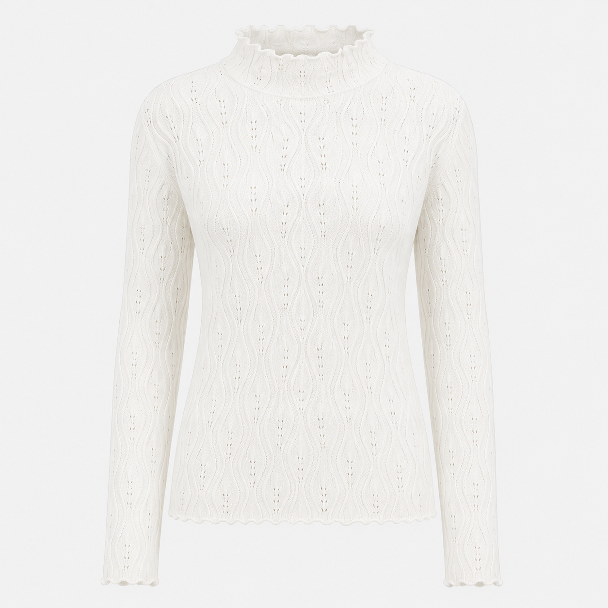 Florence Hughes | Ribbed Knit Turtleneck Top in Ivory