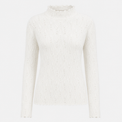 Florence Hughes | Ribbed Knit Turtleneck Top in Ivory