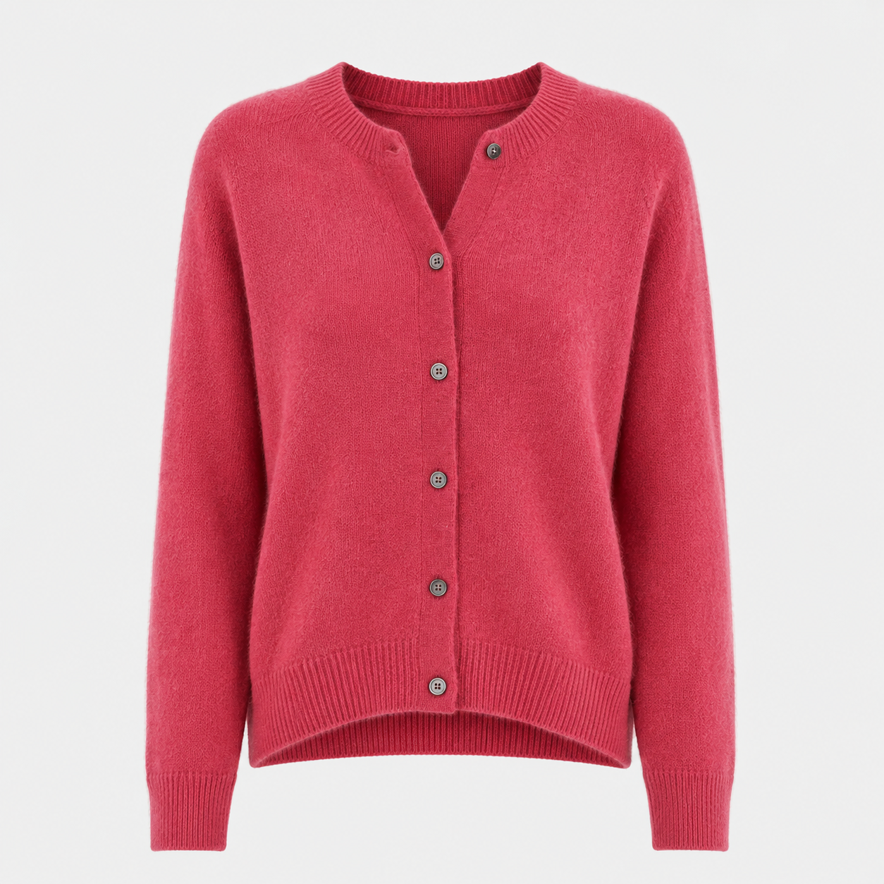 Florence Wright | Purple Button-Front Knit Cardigan