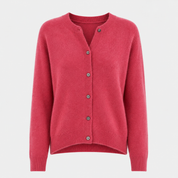 Florence Wright | Purple Button-Front Knit Cardigan
