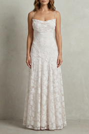 Lydia Pemberton | Blush Pink Floral Textured Maxi Dress