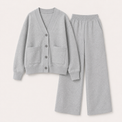 Freya Blackwood | Grey Marl Button-Down Lounge Set