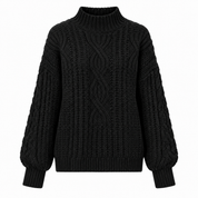 Freya Cavendish | Cable Knit Sweater With Mock Neck