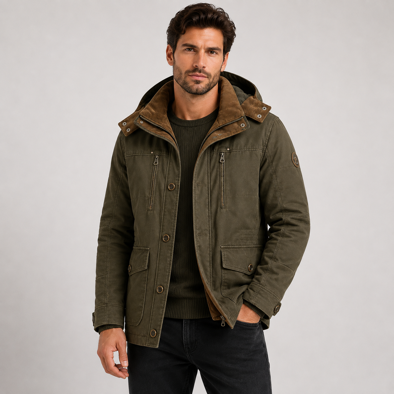 Jasper Thomas | Veste parka isolante à poches multiples