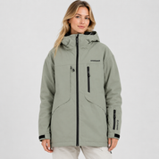 Freya Thompson | Waterproof Hooded Ski Jacket in Sage Green