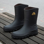 Cecily Morris | Waterproof Knee-High Rain Boots in Black