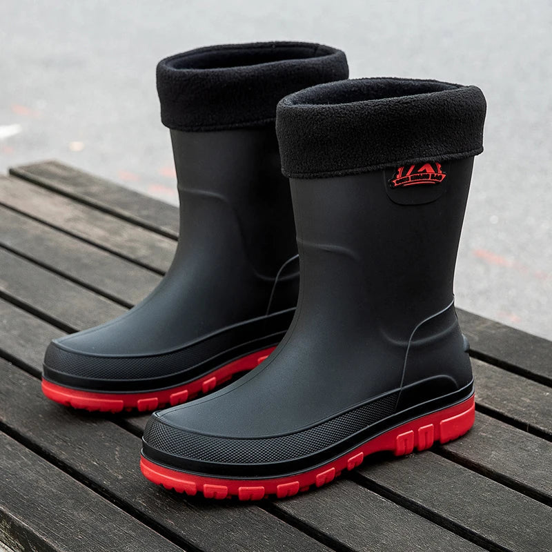 Cecily Morris | Waterproof Knee-High Rain Boots in Black
