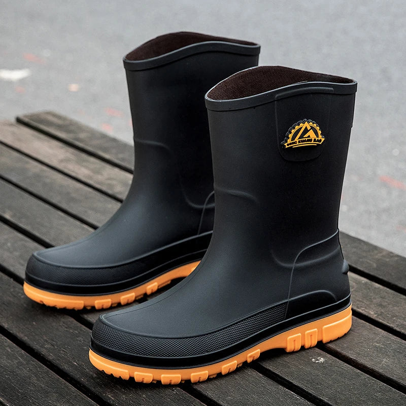 Cecily Morris | Waterproof Knee-High Rain Boots in Black
