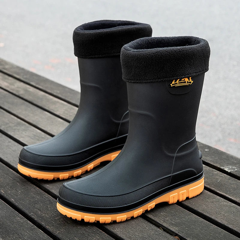 Cecily Morris | Waterproof Knee-High Rain Boots in Black