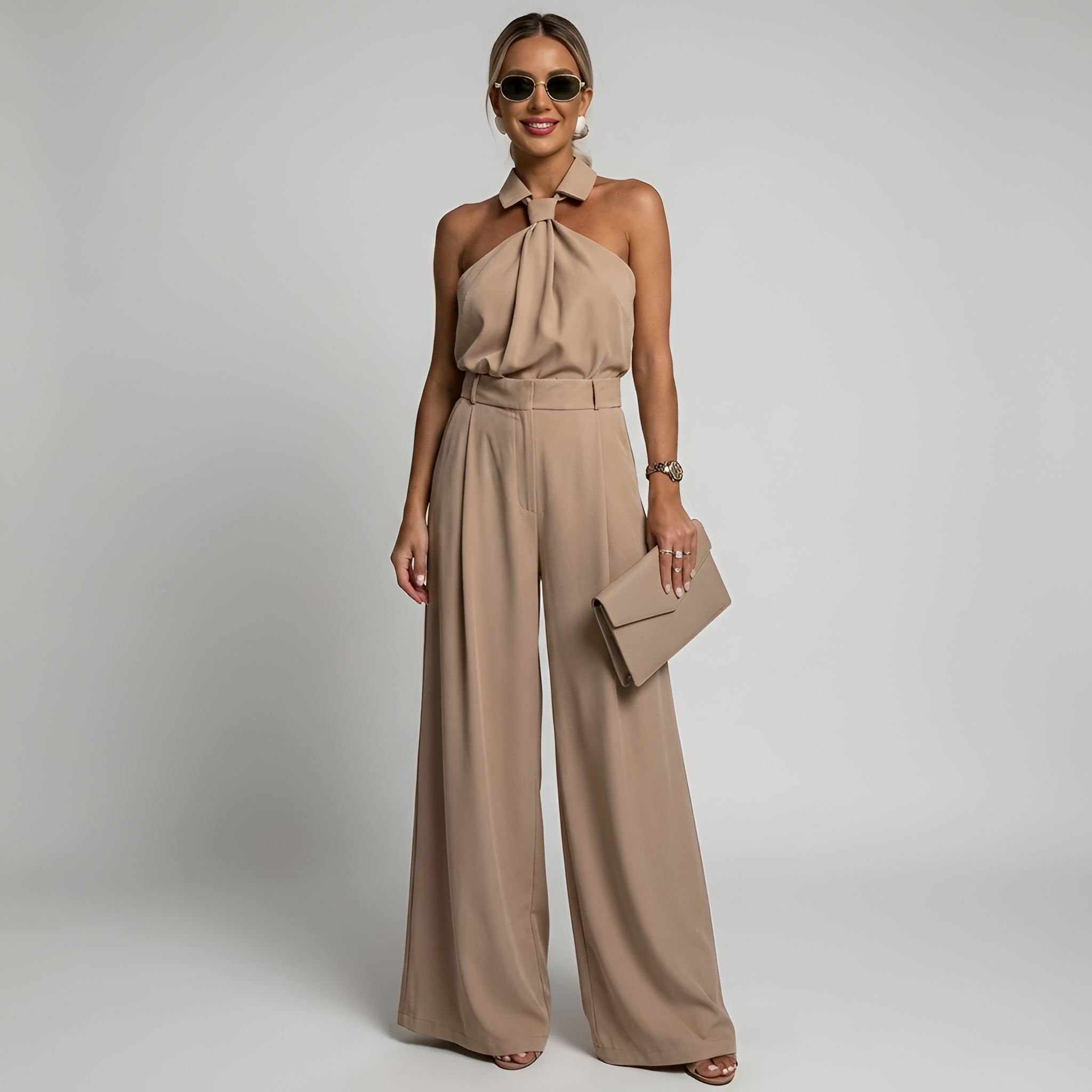 Patricia McKay | Halter Neck Wide Leg Jumpsuit For Women