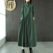 Matilda Prentiss | Green Mock Neck Maxi Dress