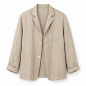 Harriet Woods | Blazer décontracté en lin beige naturel