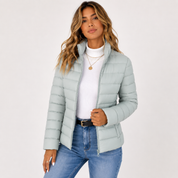 Harriet Woods | Sage Green Lightweight Quilted Puffer Jacket