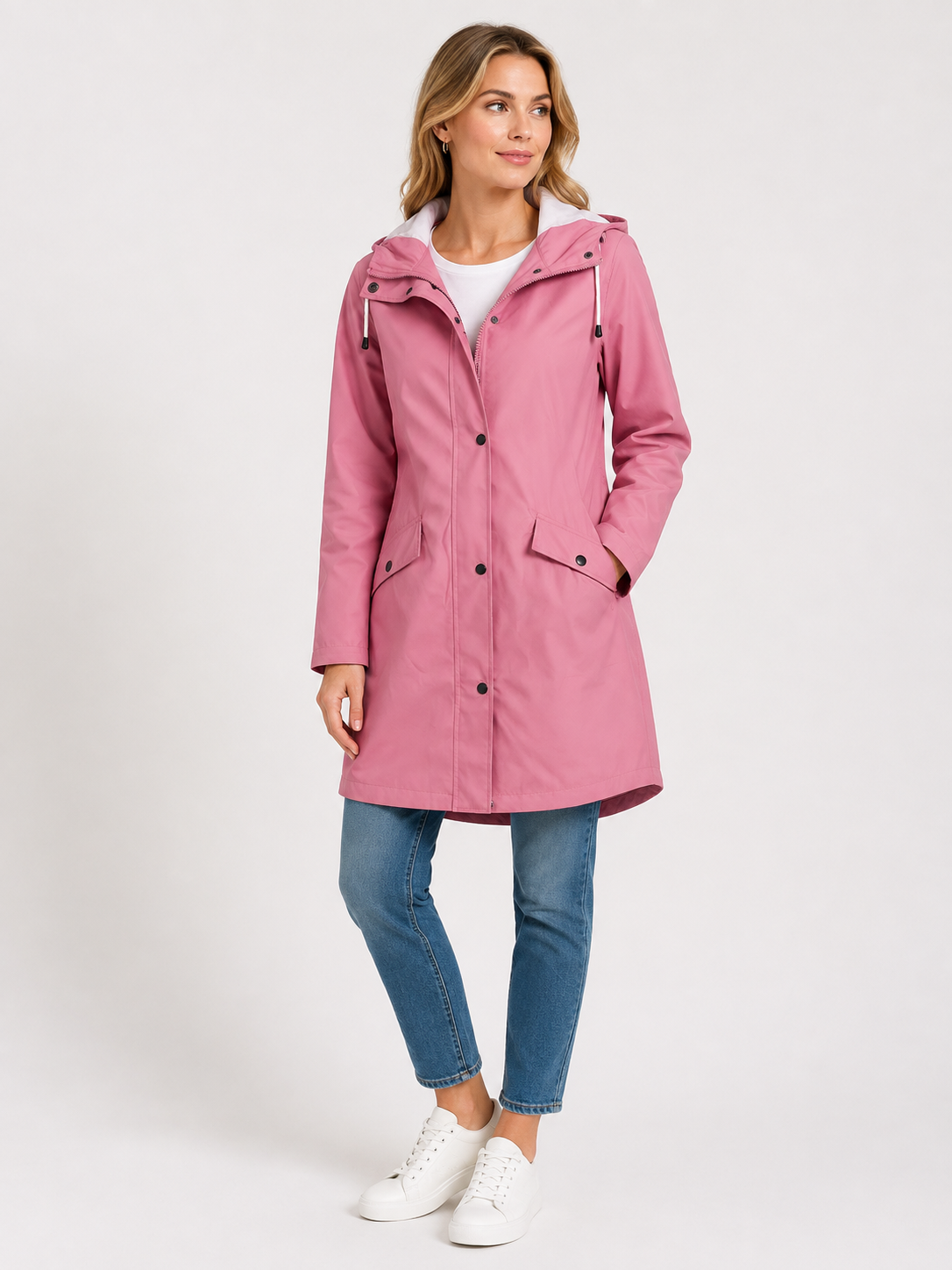 Harriet Woods | Veste de pluie imperméable à capuche noire