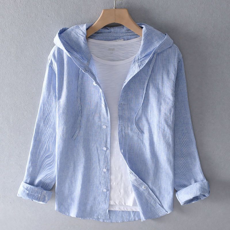 Leonardo Varese | Linen Hooded Shirt For Men