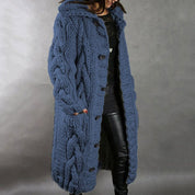 Naomi Pargeter | Chunky Cable Knit Coat With Hood
