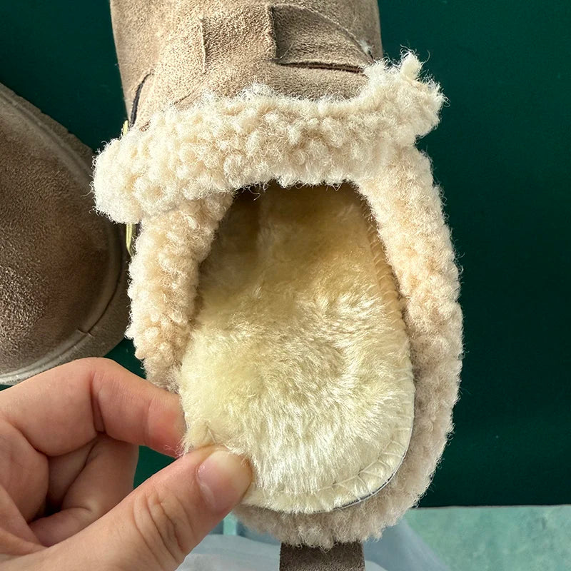 Isobel Marchmont | Sherpa-Lined Tan Platform Snow Boots