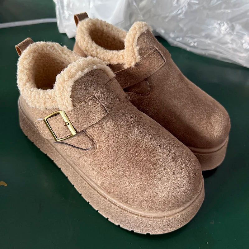 Isobel Marchmont | Sherpa-Lined Tan Platform Snow Boots