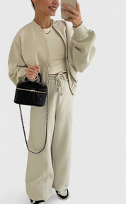 Nadia Pemberton | Ensemble pull oversize zippé et pantalon large