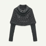Imogen Barclay | Chunky Knit Wrap Scarf With Sleeves